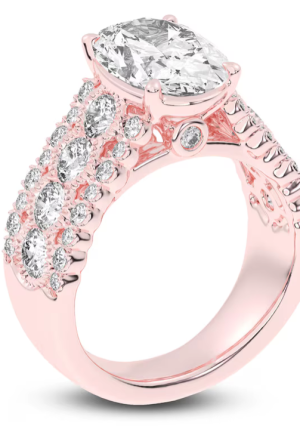 4.75ct tw Carat Lab-Created Oval-Cut Diamond Engagement Ring in 14K Rose / White / Yellow Gold | SimplyIn Diamonds Studio